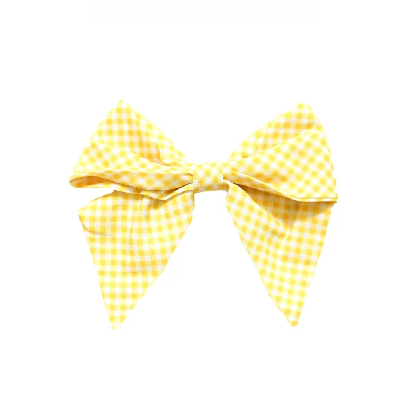 Classic Yellow Gingham Bow Stylish Men's Neon