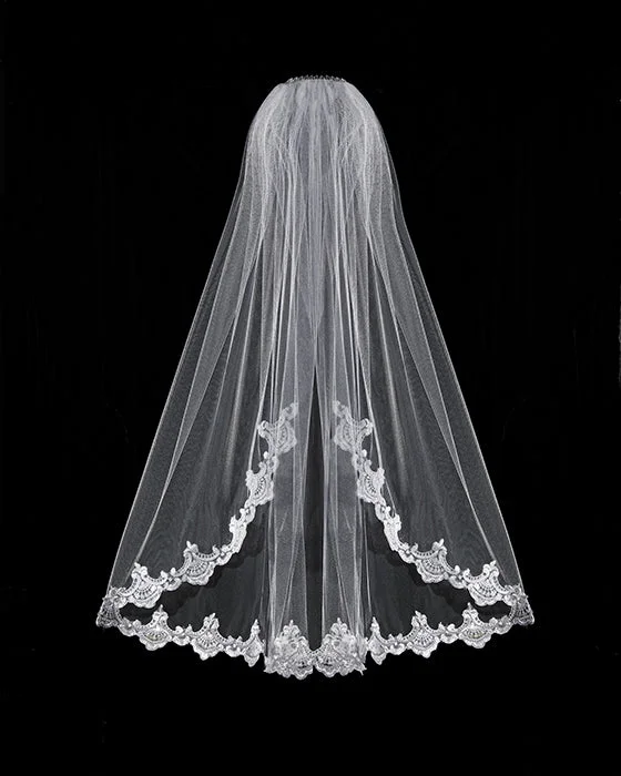 Embroidered Beaded Lace Veil Earthy Men's Hemp