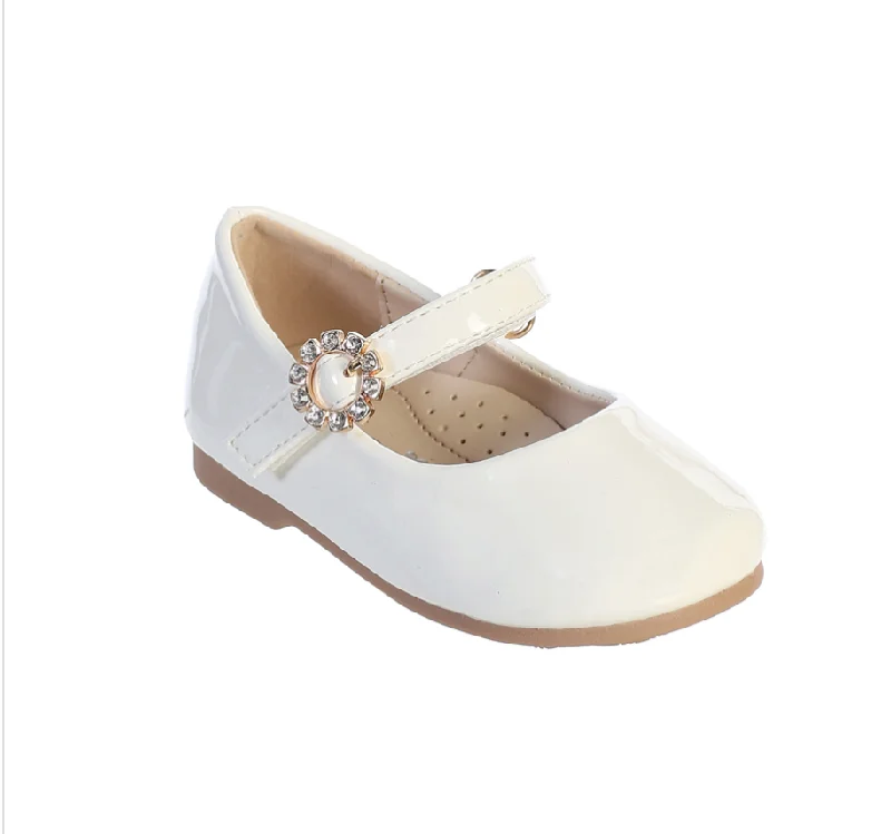 Ivory Patent Mary Janes Sleek Men's Metallic