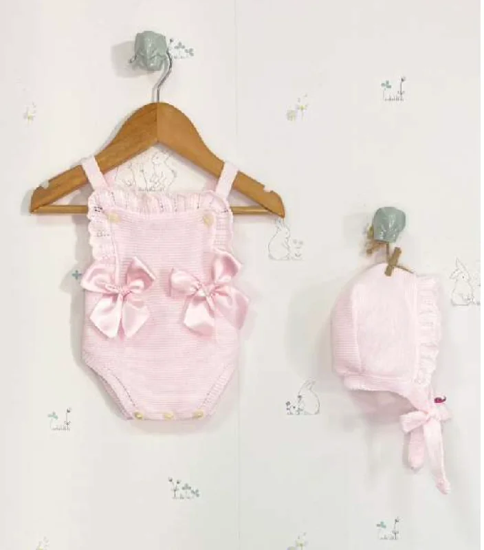 Pink Knit Romper Set Practical Men's Quick