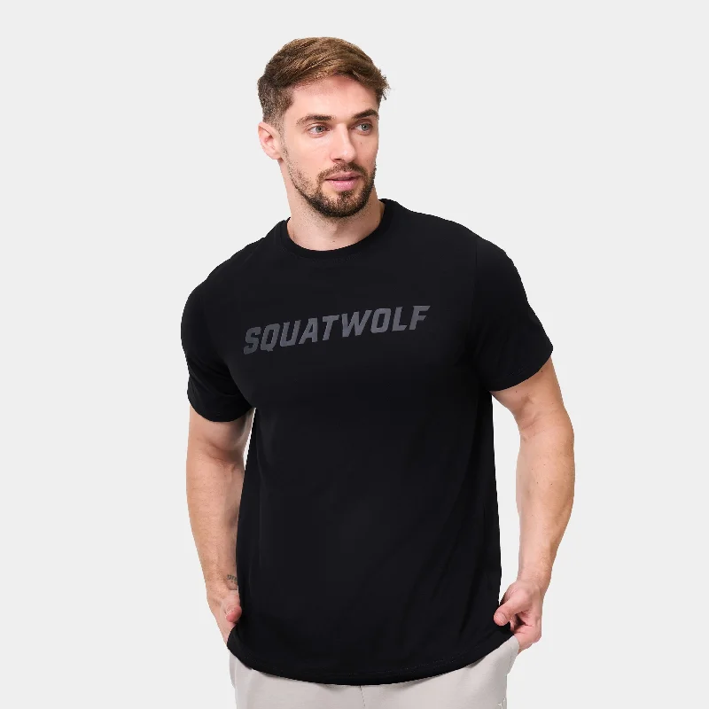 Wordmark Regular Gym Tee - Black Traditional Men's Wool